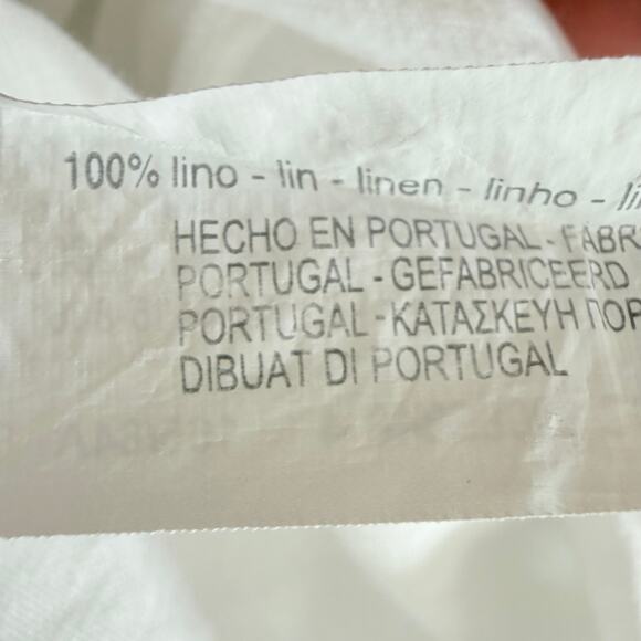 Zara Woman 100% Linen Button Front Tunic Oversized White Size M Made in Portugal - Picture 9 of 9